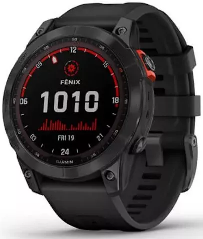 fenix 7 PRO Solar, Gray/ Black Silicone Band