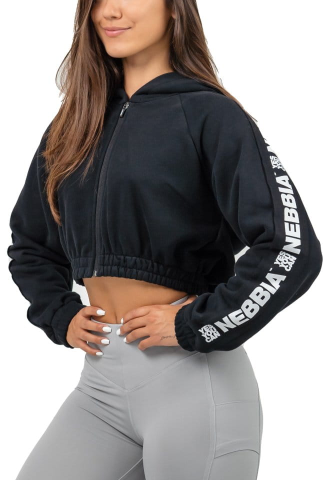 Mikica s kapuco Nebbia Cropped Zip-Up Hoodie ICONIC