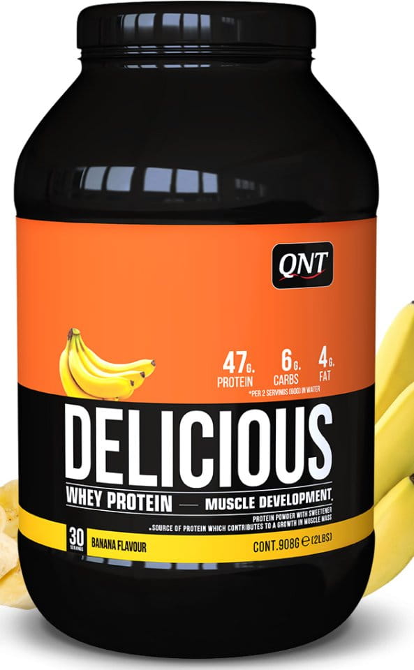 Beljakovine v prahu QNT Delicious Whey Protein banana - 908 g